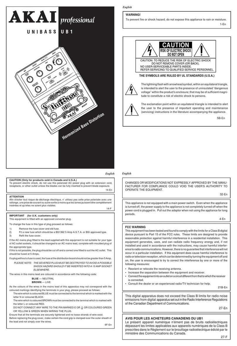 Akai UniBass UB1 User manual