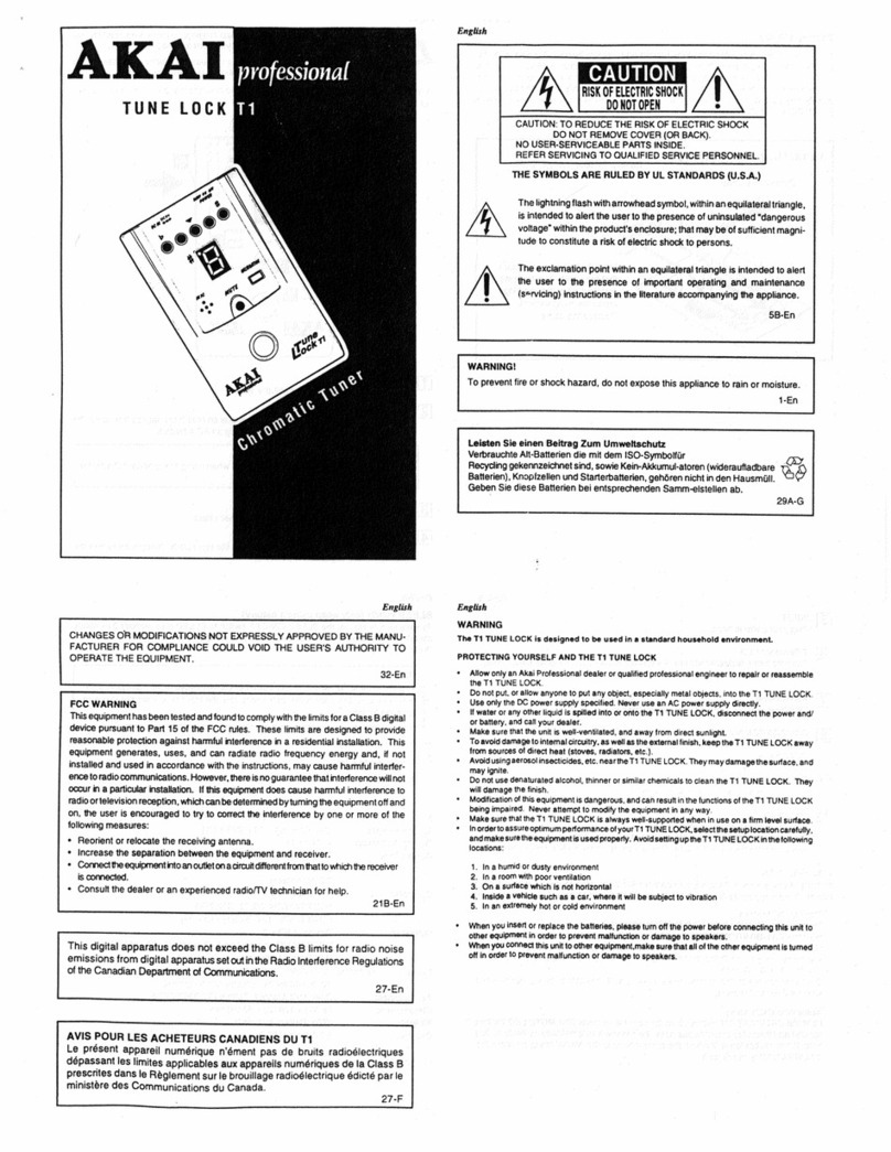 Akai Tune Lock T1 user guide