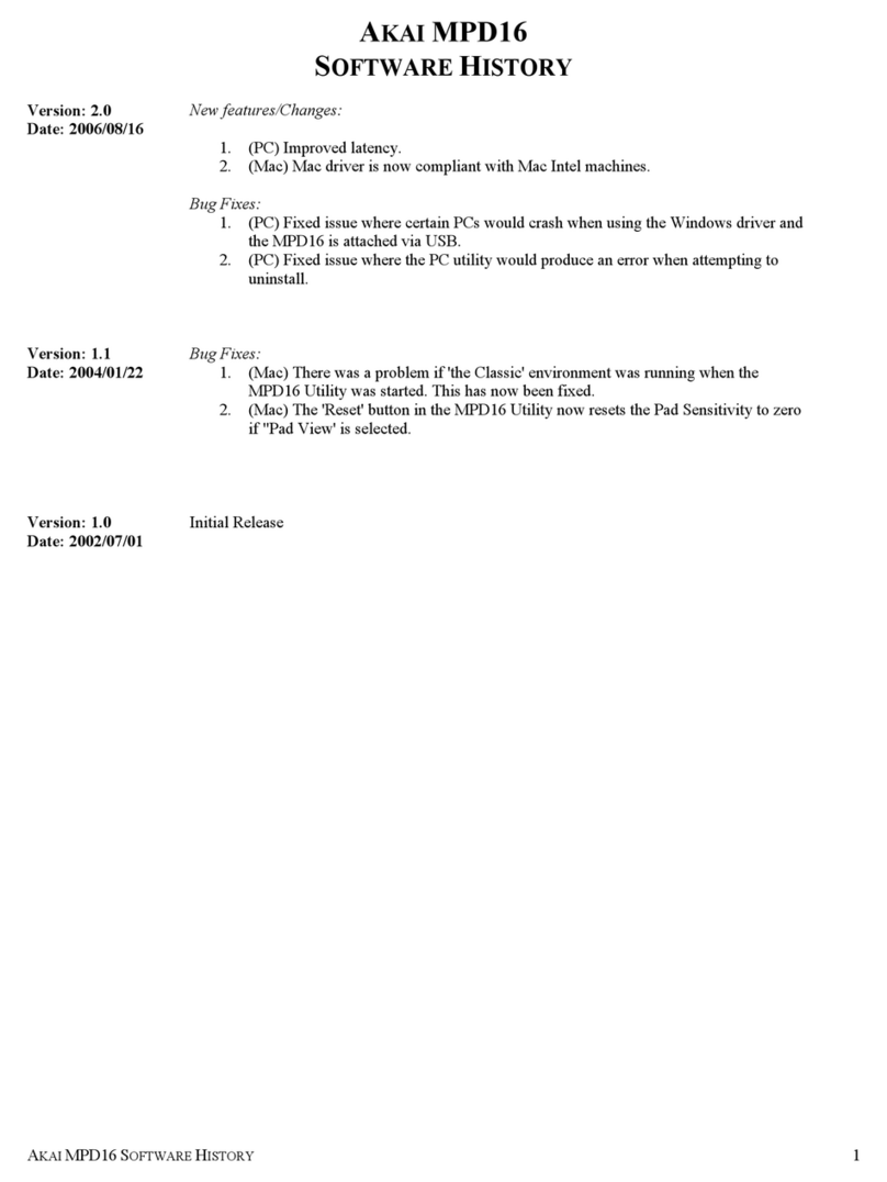 Akai MPD 16 Installation and operating instructions