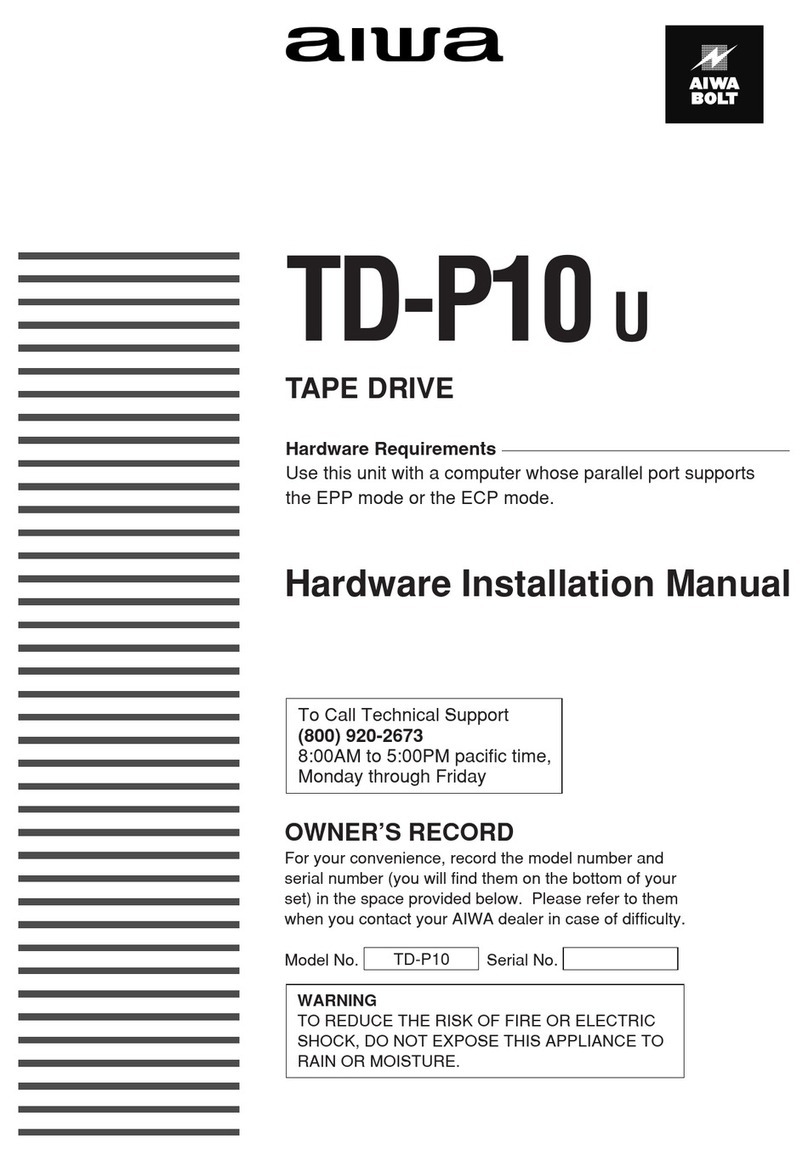 Aiwa TD-P10 Hardware installation manual