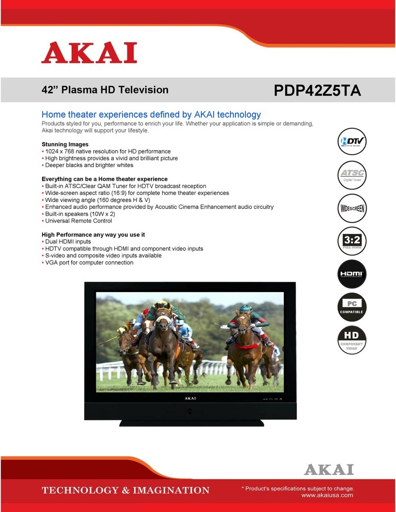 Akai PDP42Z5TA - 42" Plasma TV User manual
