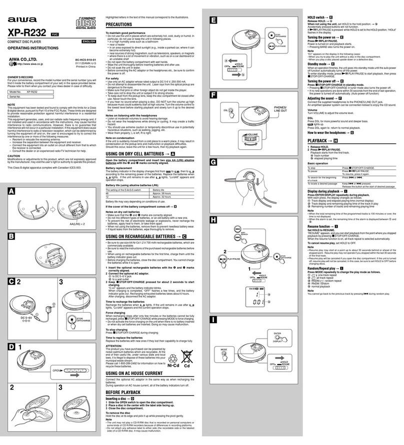 Aiwa XP-R232 User manual