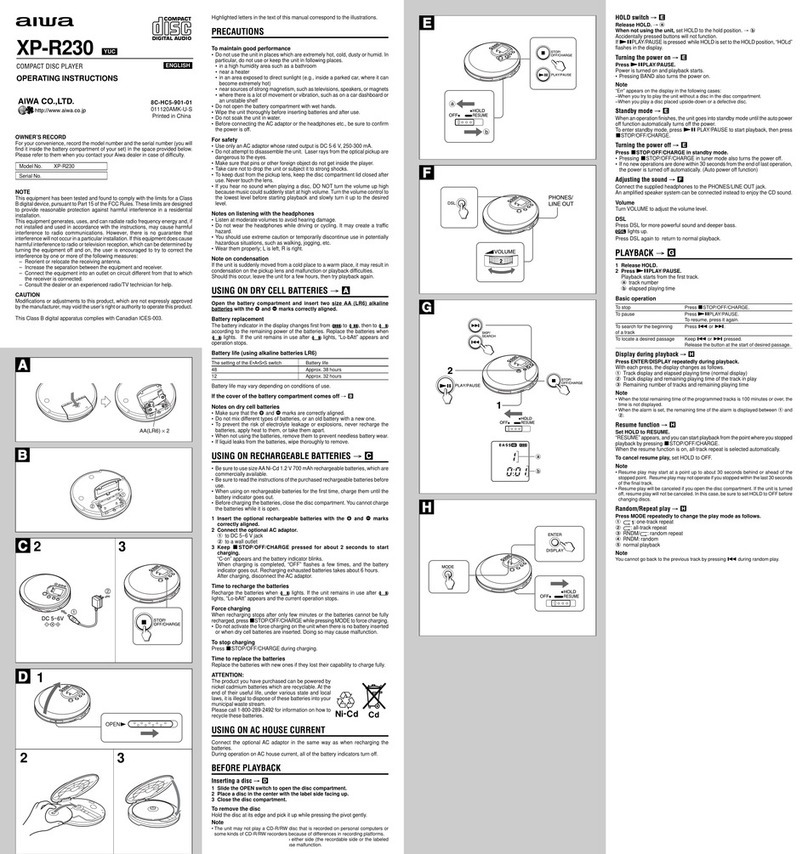 Aiwa XP-R230 User manual
