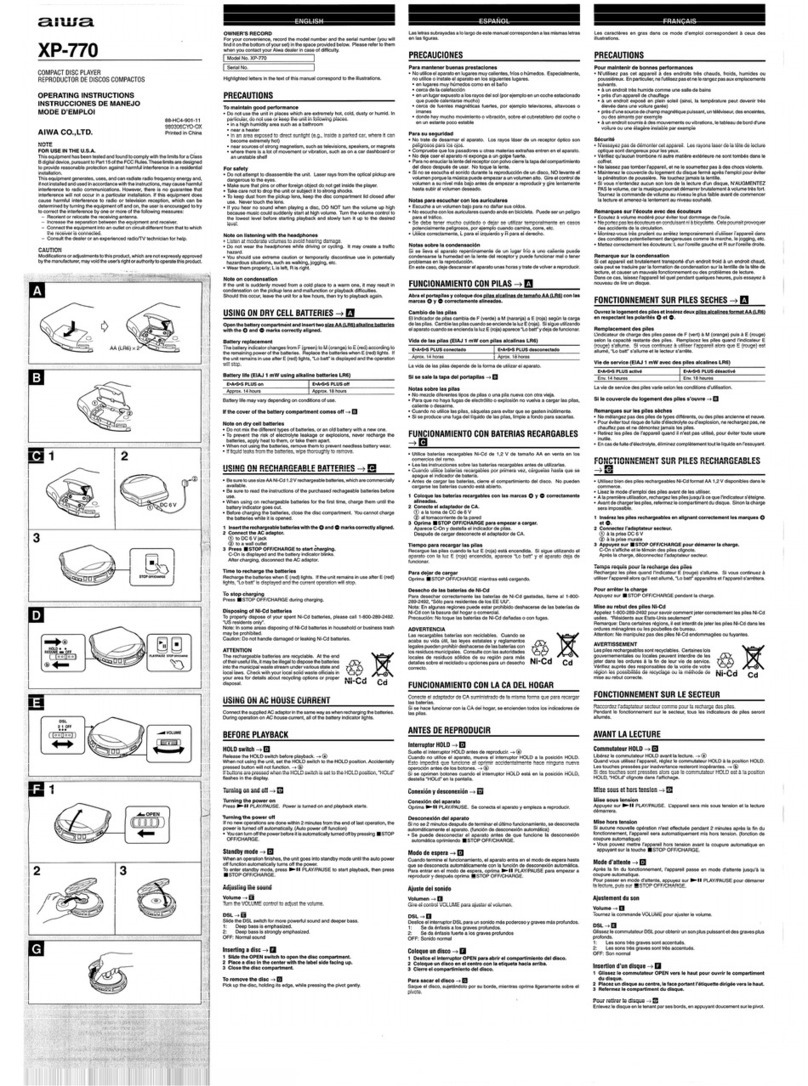 Aiwa XP-770 User manual