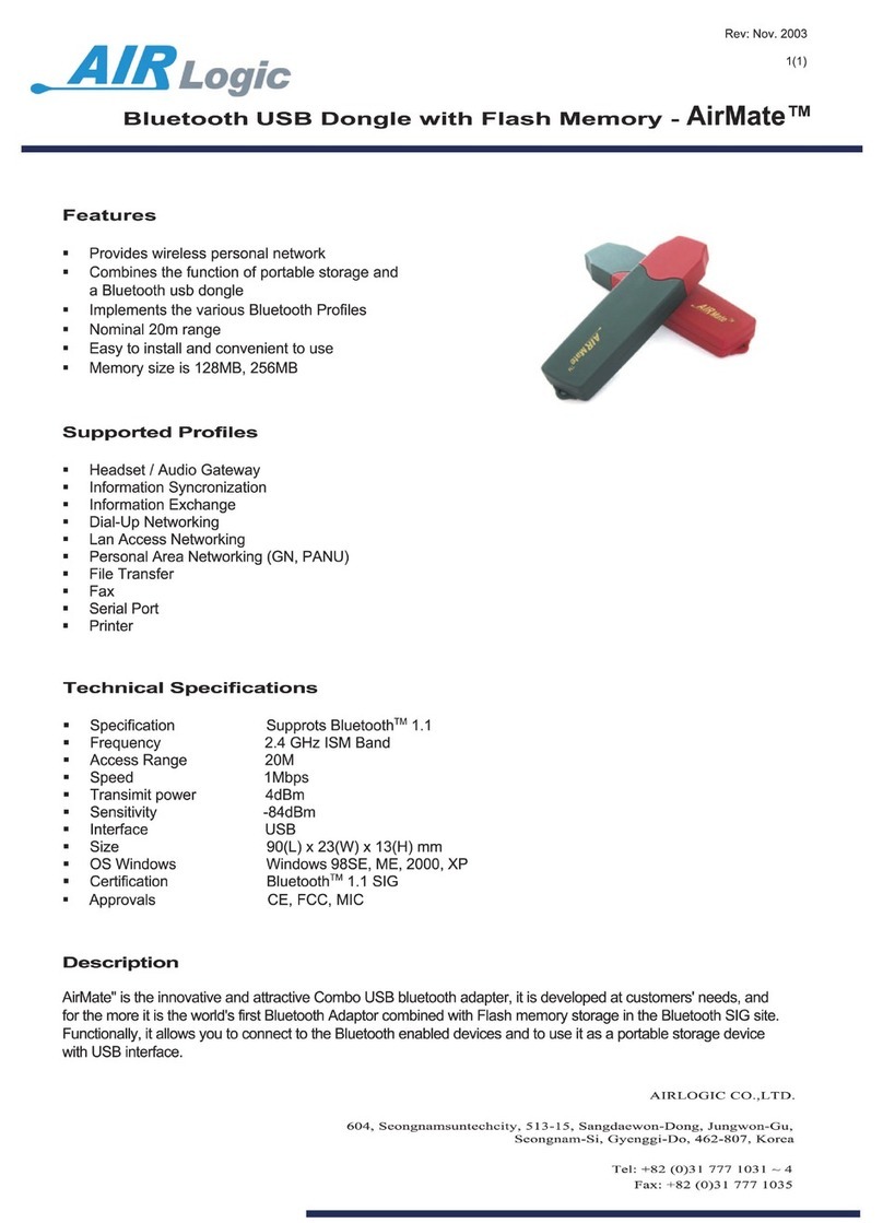 Airlogic AirMate Class 2 User manual