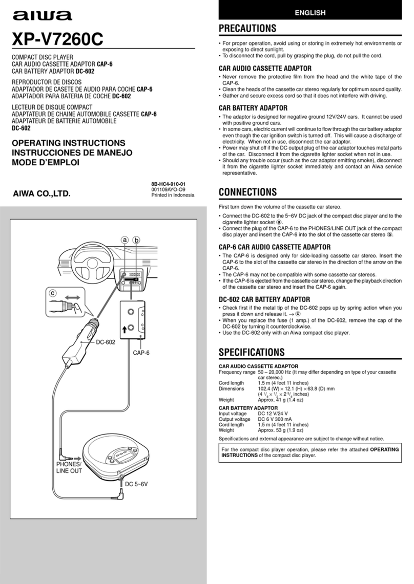 Aiwa XP-V7260C operating instructions