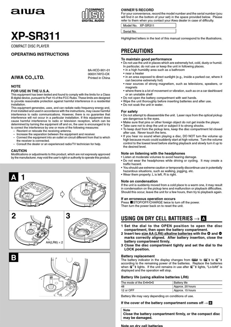Aiwa XP-SR311 operating instructions