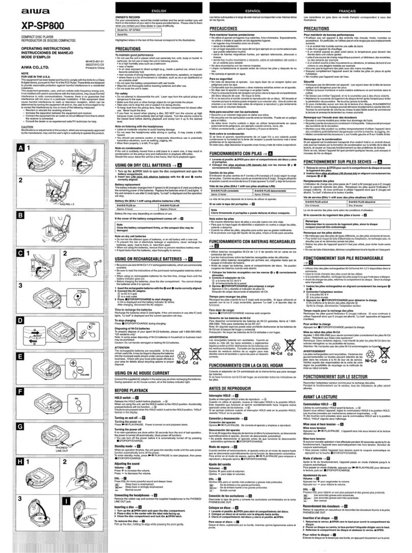 Aiwa XP-SP800 User manual