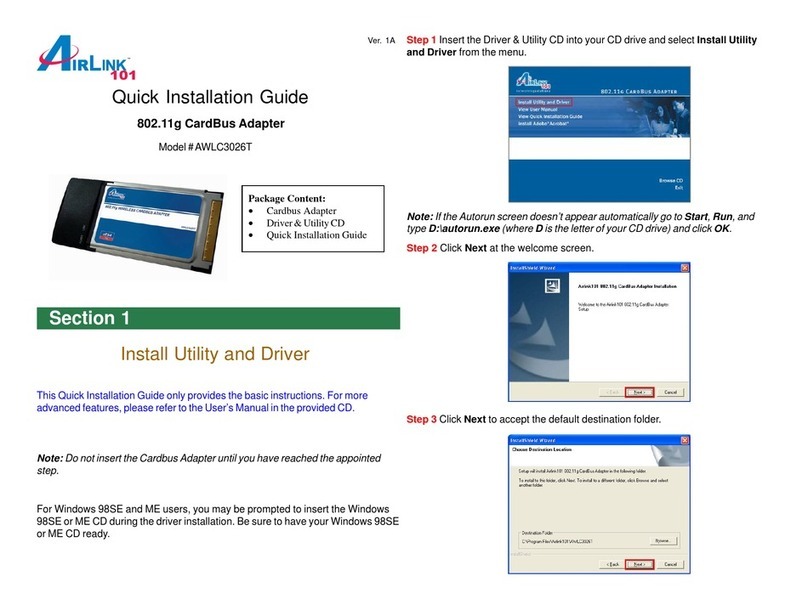Airlink101 AWLC3026T Quick installation guide