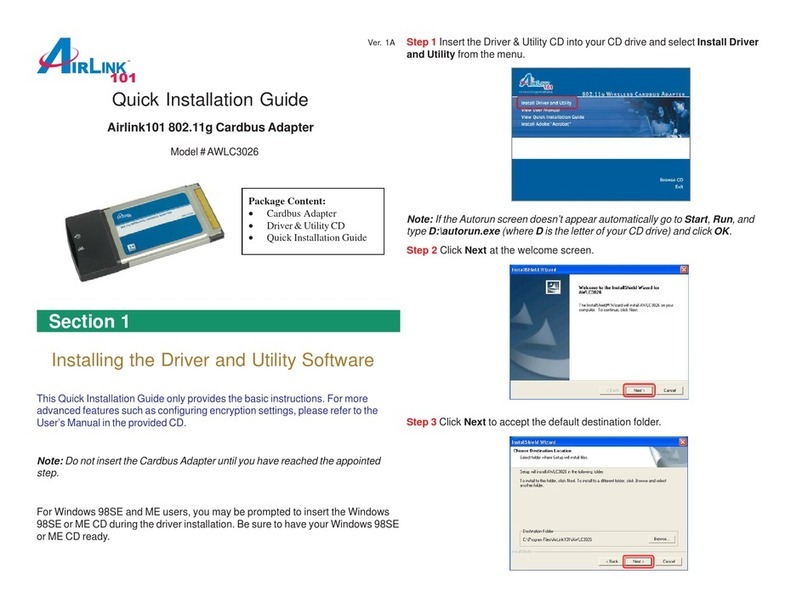 Airlink101 AWLC3026 Quick installation guide