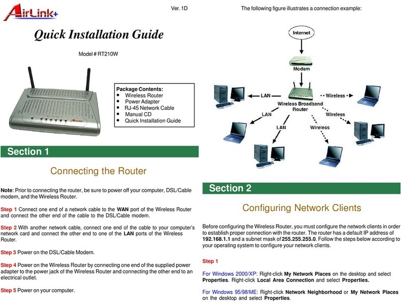 Airlinkplus RT210W Quick installation guide