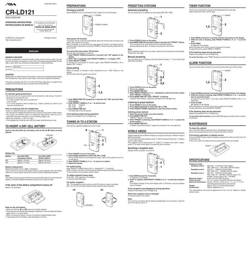 Aiwa CR-LD121 operating instructions