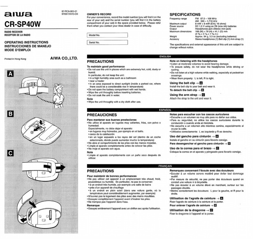 Aiwa CR-SP40 operating instructions