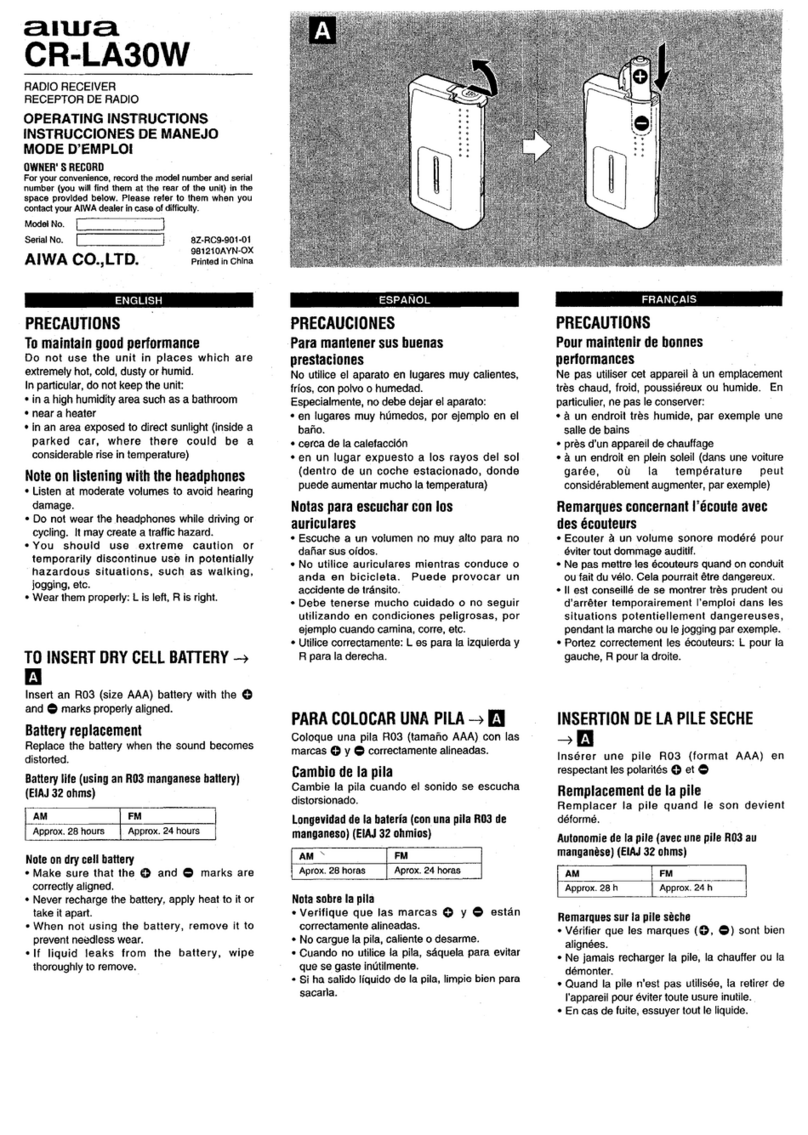 Aiwa CR-LA30 operating instructions