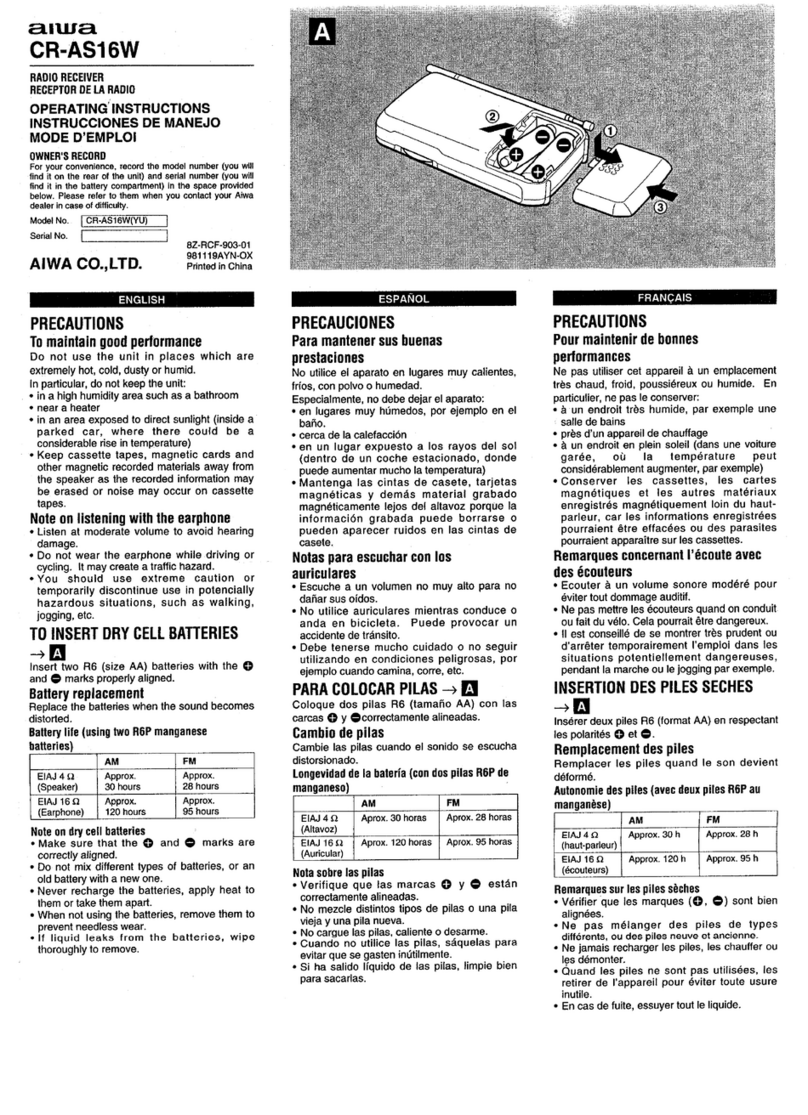 Aiwa CR-AS16 YH User manual