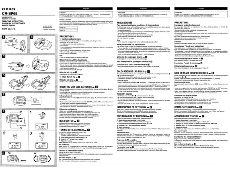 Aiwa CR-SP65 operating instructions