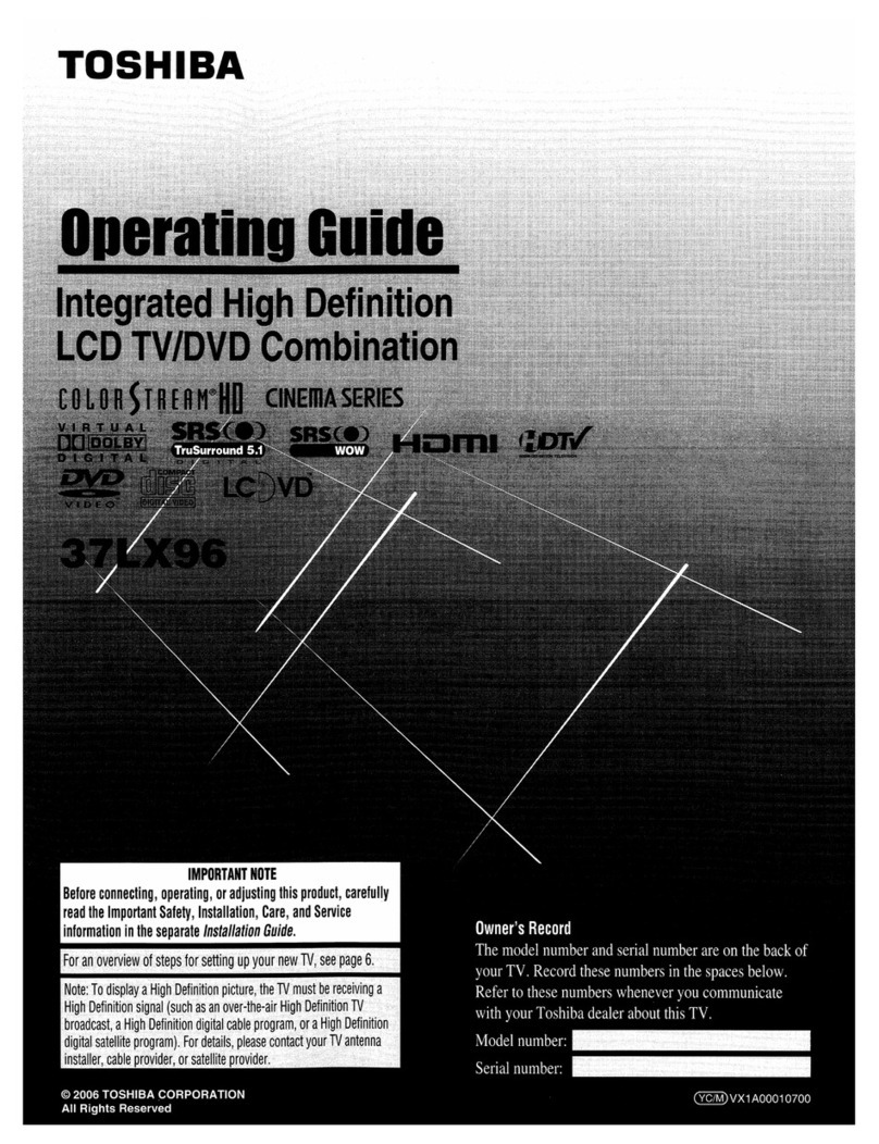Toshiba Regza 37LX96 User manual
