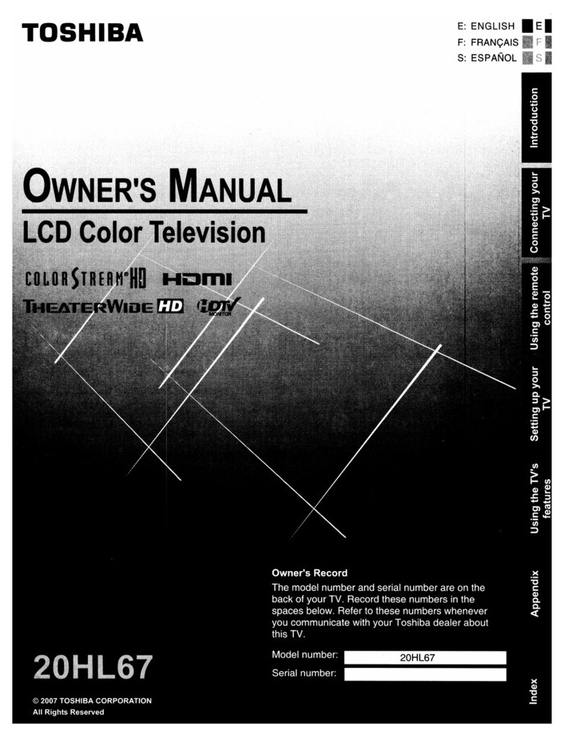 Toshiba TheaterWide 20HL67 User manual