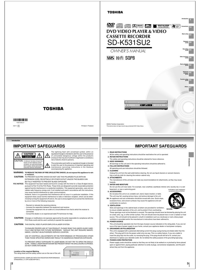 Toshiba SD-K531SU2 owner's manual