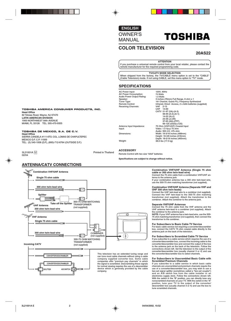 Toshiba 20AS22 User manual