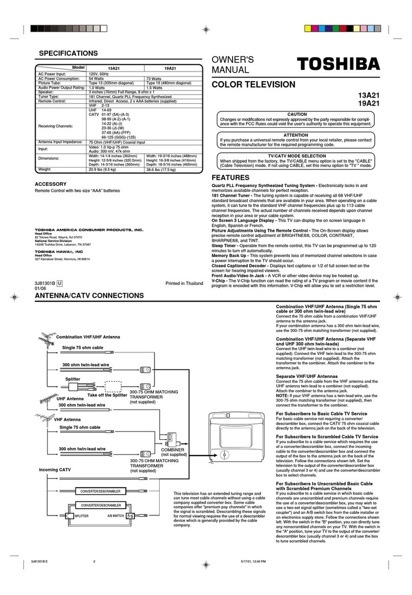 Toshiba 13A21 User manual Toshiba 13A21 User manual