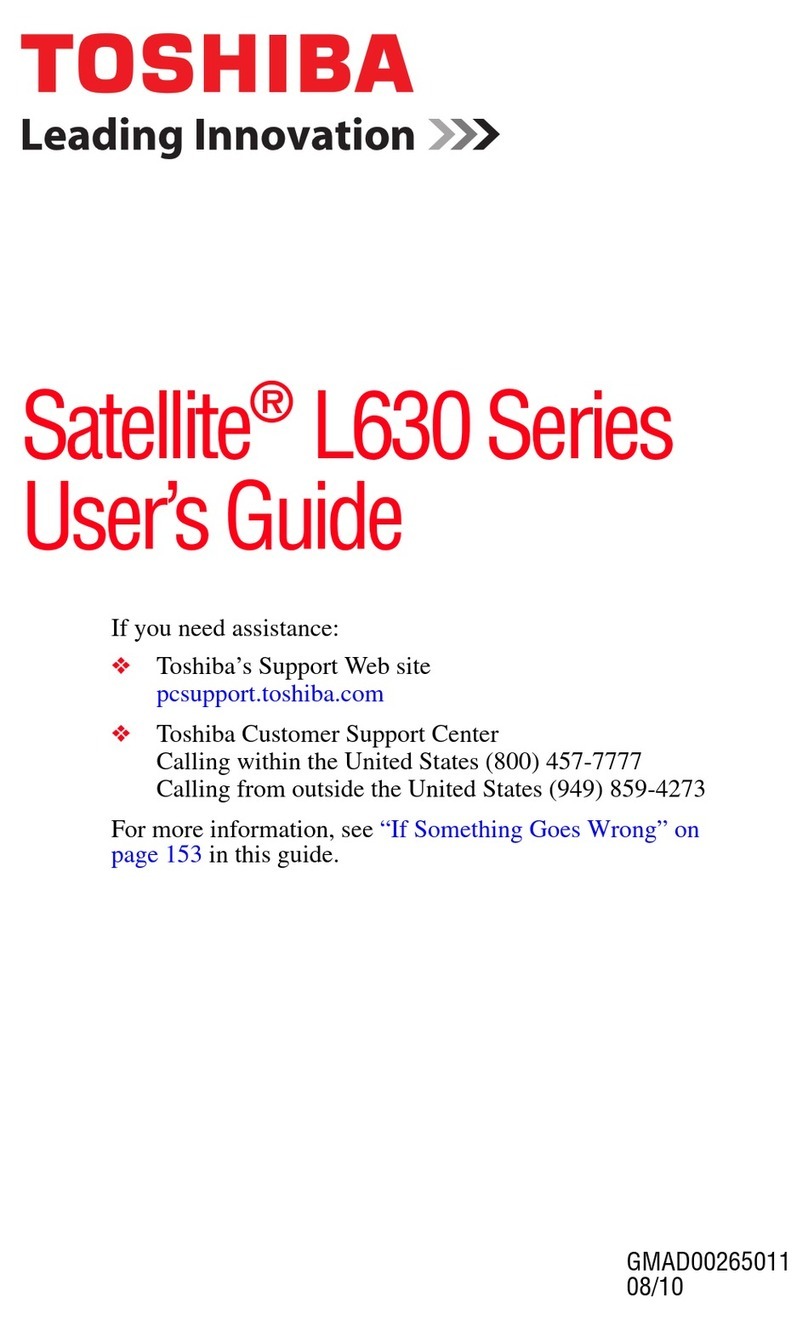 Toshiba Satellite L635-S3030 User manual