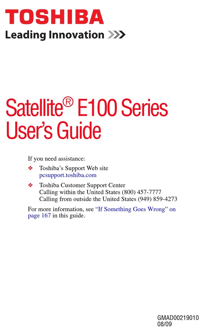 Toshiba Satellite E105-S1802 user guide
