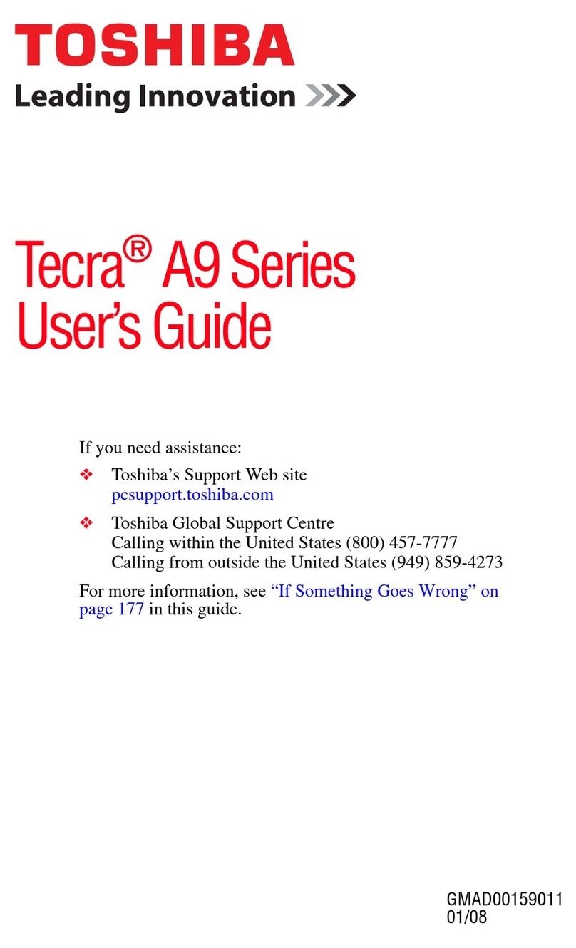 Toshiba A9-S9018V - Tecra - Core 2 Duo 2.1 GHz User manual