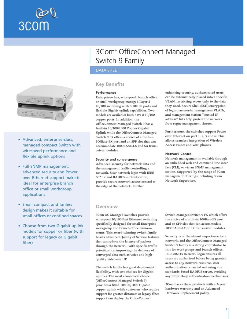 3Com 3CR16708-91 - OfficeConnect Managed Switch 9 User manual