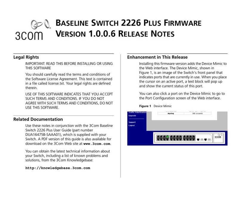 3Com Baseline 2226 Plus release note