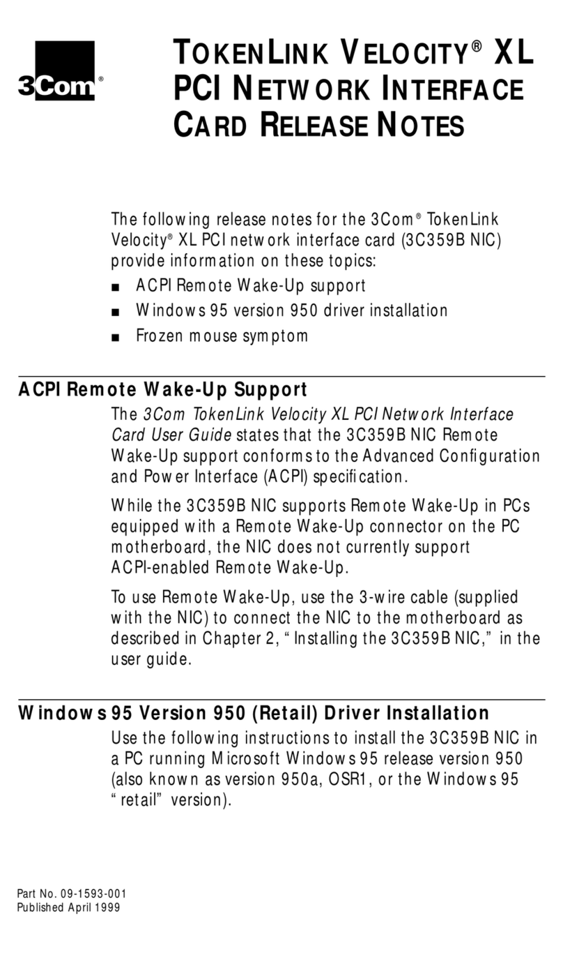 3Com TokenLink 3C359B Instruction Manual 3Com TokenLink 3C359B Instruction Manual