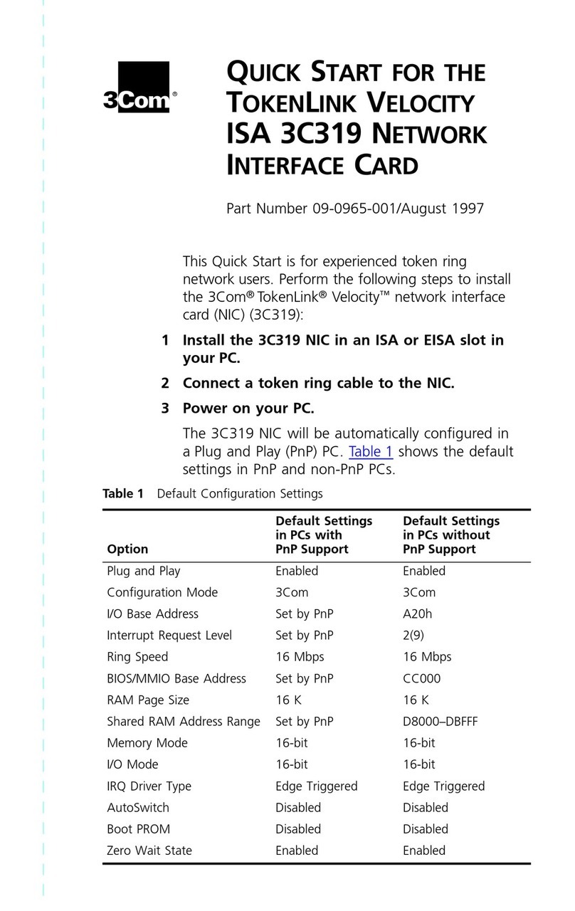 3Com TokenLink Velocity 3C319 User manual