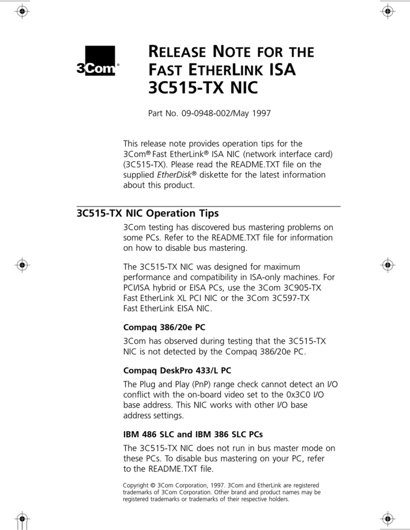 3Com Fast EtherLink 3C515-TX release note