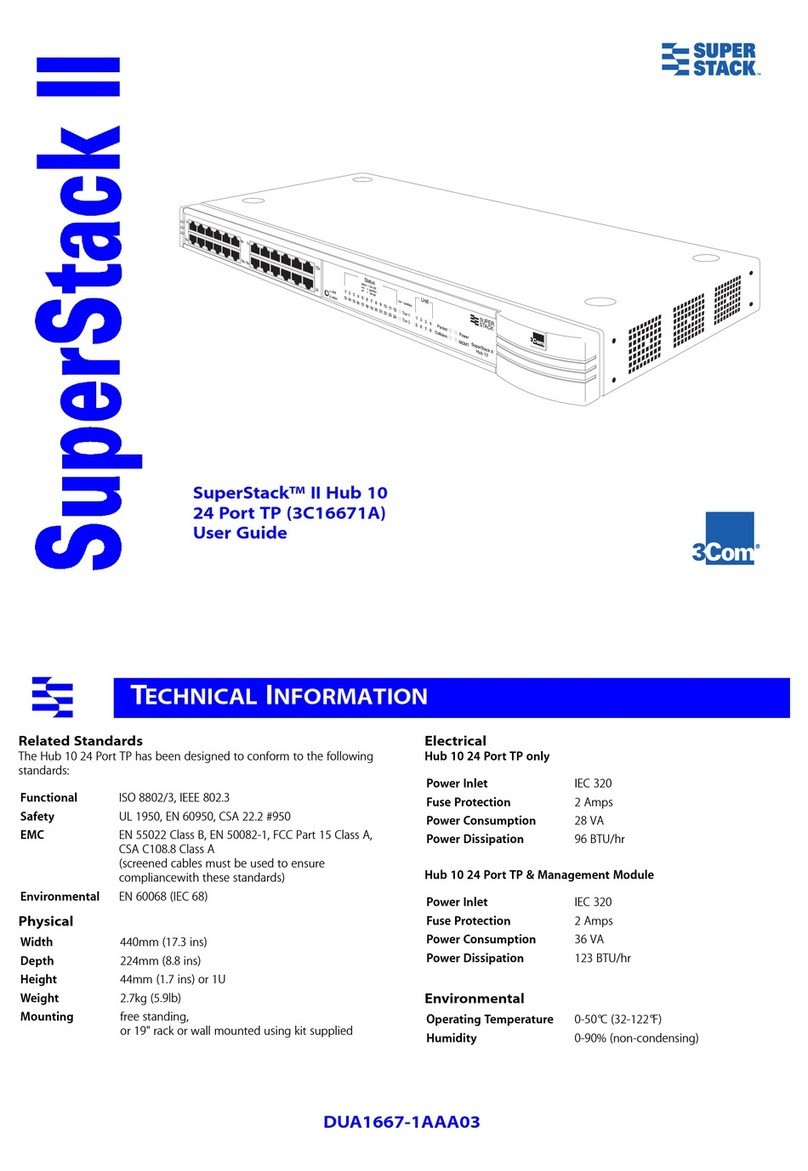 3Com SUPERSTACK II HUB 10 24-PORT TP user guide