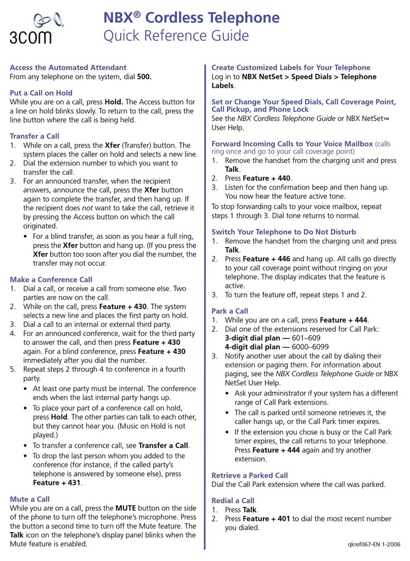 3Com 3106c - NBX Wireless VoIP Phone User manual