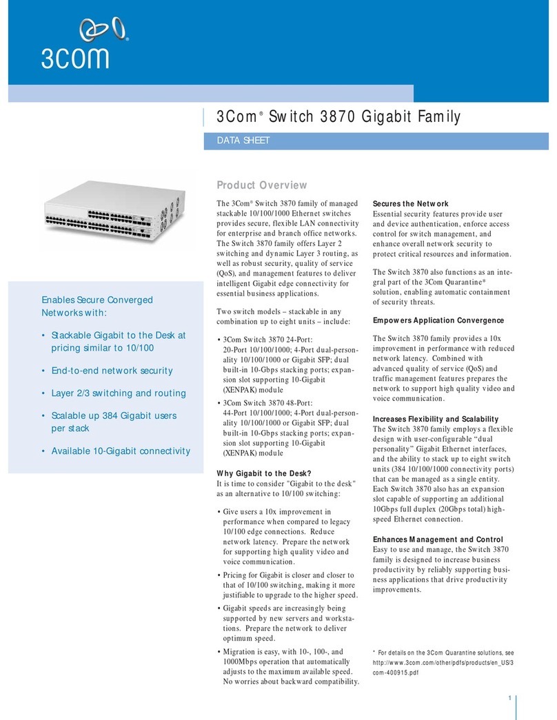 3Com SUPERSTACK 3 3870 Series datasheet