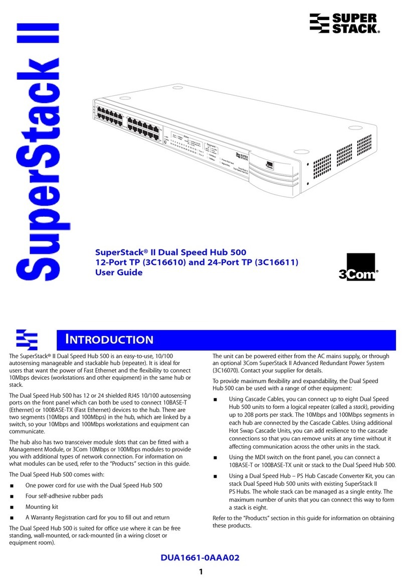 3Com 3C16611 - SuperStack II Dual Speed Hub 500 user guide