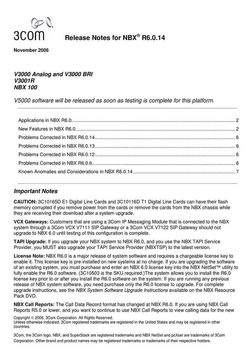 3Com NBX 100 release note