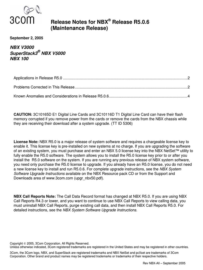 3Com NBX 100 release note