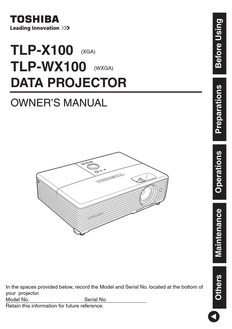 Toshiba X100U - TLP XGA LCD Projector User manual