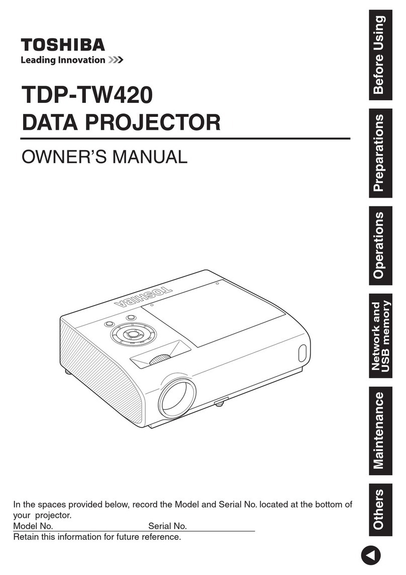 Toshiba TDP-TW420U - XGA DLP Projector User manual