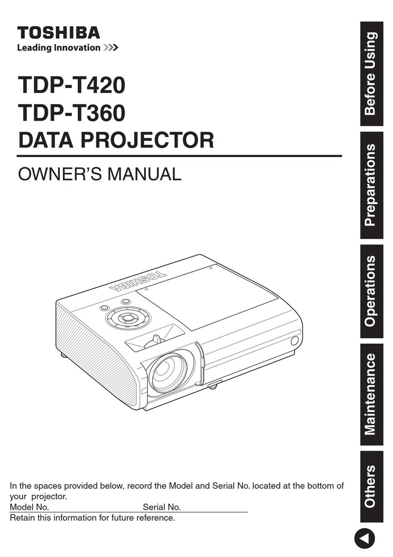 Toshiba TDP-T420U - XGA DLP Projector User manual Toshiba TDP-T420U - XGA DLP Projector User manual