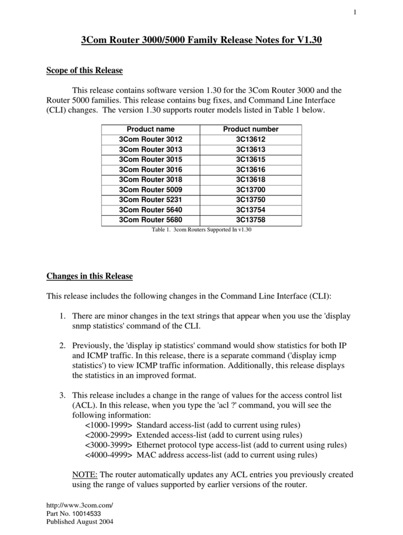 3Com Router 3012 release note