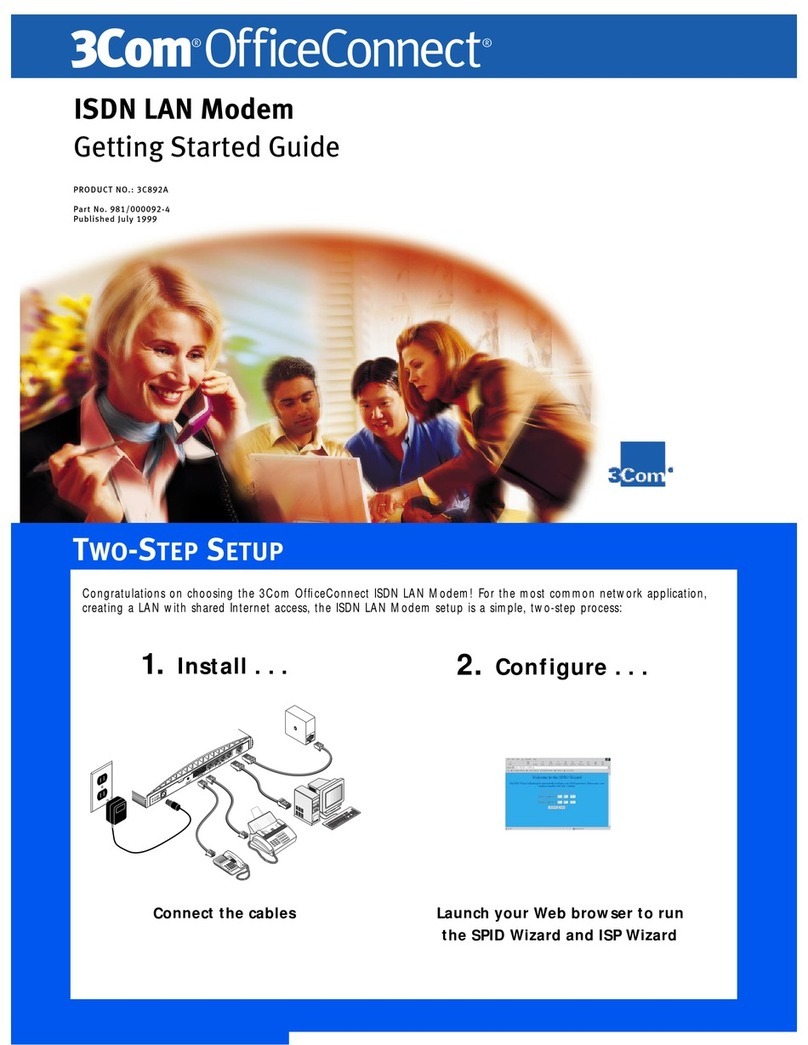 3Com 3C892 - OfficeConnect ISDN Lan Modem Router Getting started guide