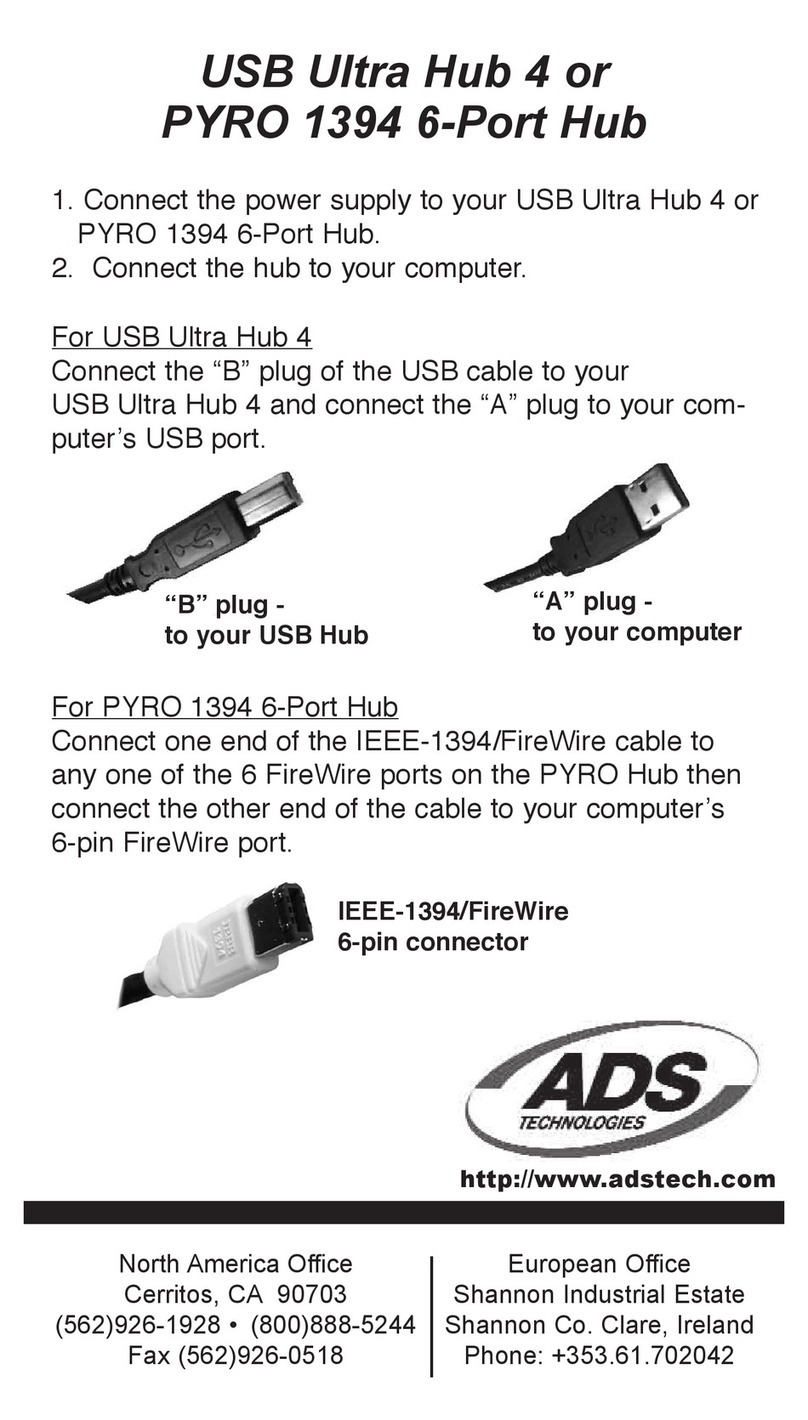 ADS Technologies USBH-604 Instruction Manual