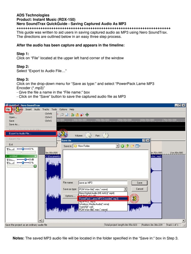 ADS Technologies Instant Music RDX-150 quick guide