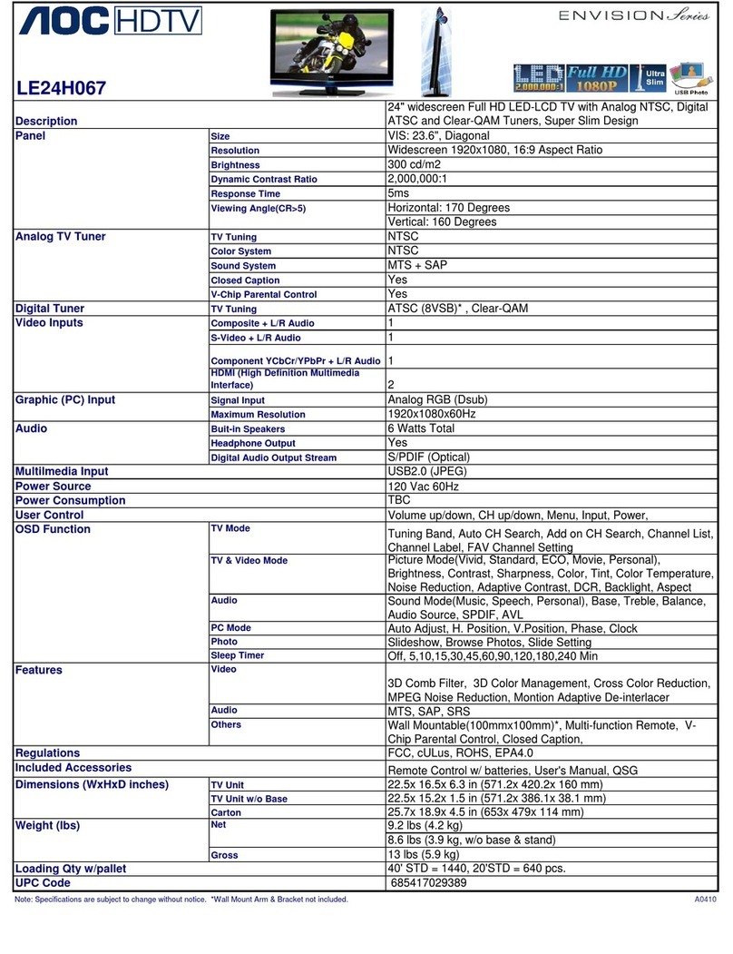 AOC LE24H067 User manual