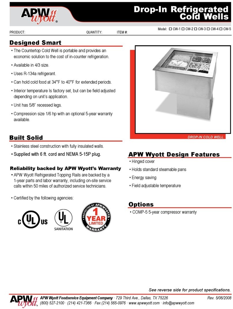 APW Wyott CW-1 Specifications APW Wyott CW-1 Specifications