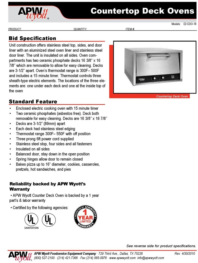 APW Wyott CDO-18 120 User manual