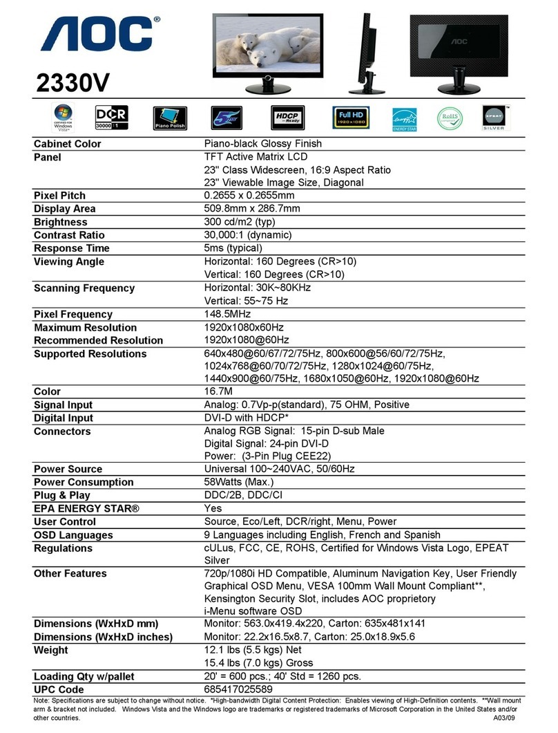 AOC 2330V User manual